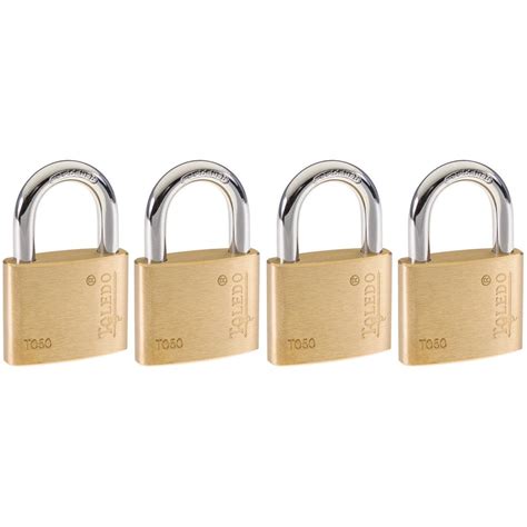 Toledo Fine Locks Brass Keyed Padlock (4-Pack)-TO50KA4 - The Home Depot