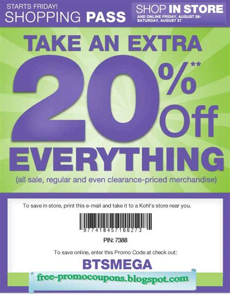 Printable Coupons 2021: Kohls Coupons