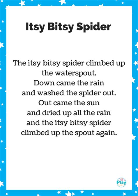 The Itsy Bitsy Spider Song And Spider Craft - Craft Play Learn