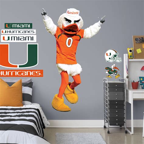 Fathead Miami Hurricanes: Sebastian Mascot - Life-Size Officially ...