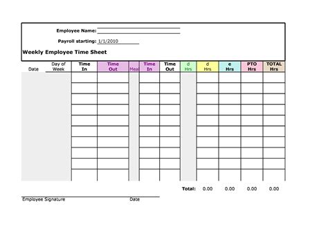 Weekly Timesheet Template Excel Forms Fillable Amp Printable Samples ...