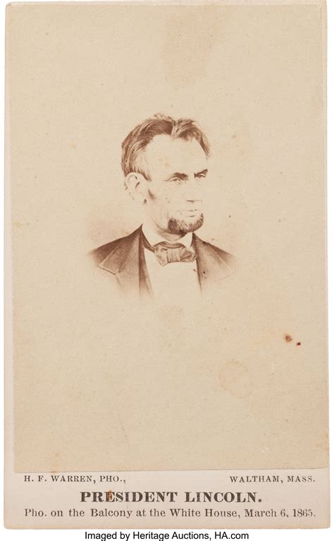 Abraham Lincoln Carte de Visite.... Photography CDVs | Lot #47352 ...