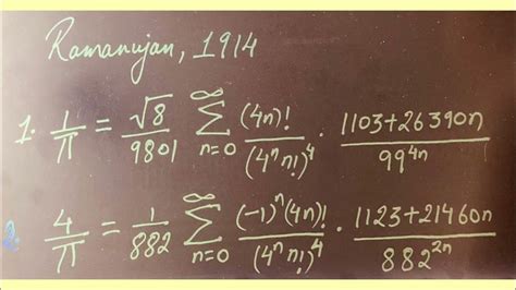 Ramanujan’s Pi Formulae, 1914 :: Chudnovsky Brothers’ Pi Formula , 1988 ...