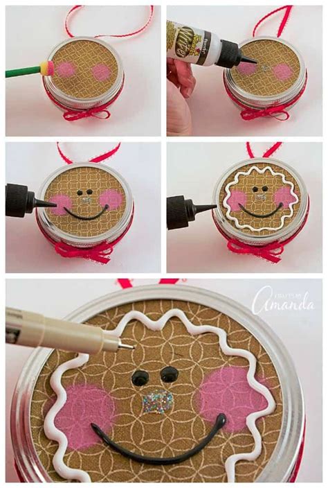 Turn a canning jar lid into a sweet gingerbread man with this canning ...