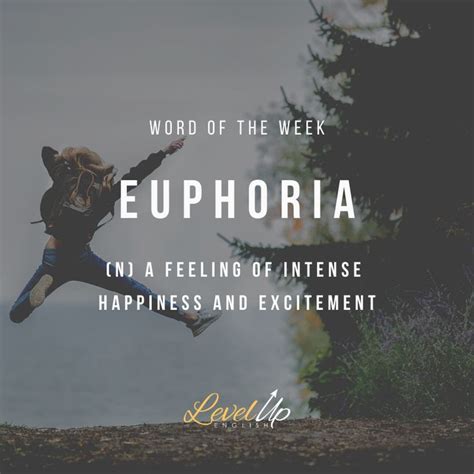 Use euphoria to describe a feeling of great happiness and well-being ...