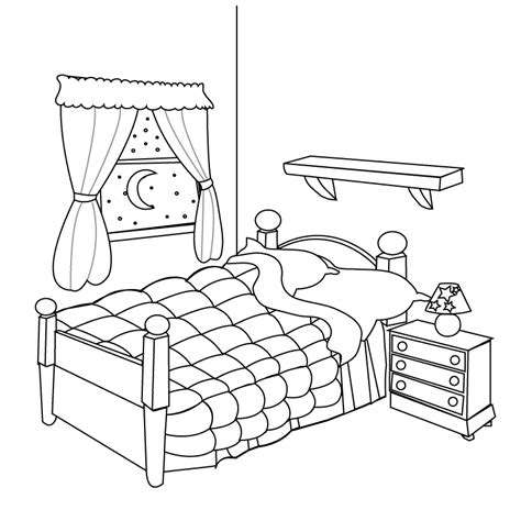 Bedroom Coloring Page