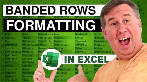 Excel Banded Rows Formatting - color every other row in Excel - Episode ...