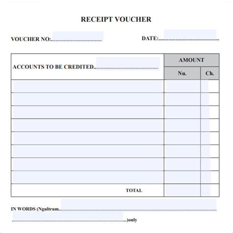 Sample Receipt Voucher Template - 8+ Download Free Documents in PDF ...