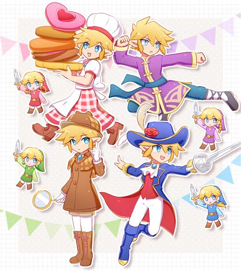 link, princess peach, swordfighter peach, patissiere peach, kung fu ...