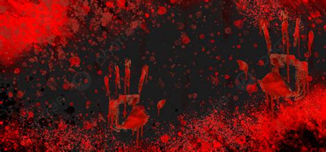 Scarlet Blood Splatter Horror Bloody Handprint Scene Background, Bloody ...