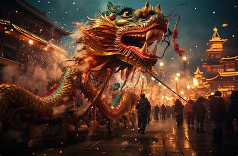 Traditional Asian Dragon Flying. 2024 Chinese New Year Sign. Created ...