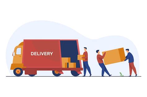 Free Vector | Loading workman carrying boxes