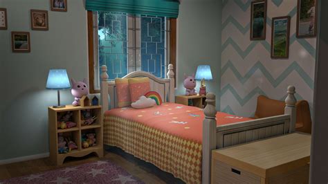 ArtStation - 3d Cartoon Bedroom Night