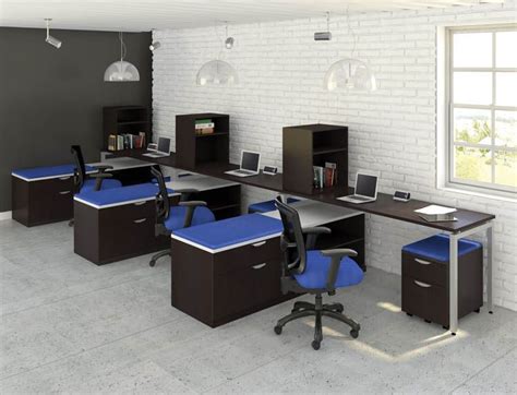 3 Person Workstations by Office Source | Cheap office furniture, Used ...