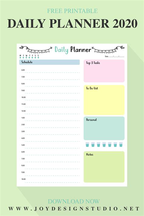 Free Daily Planner Printable 2023 - Free Printable Worksheet