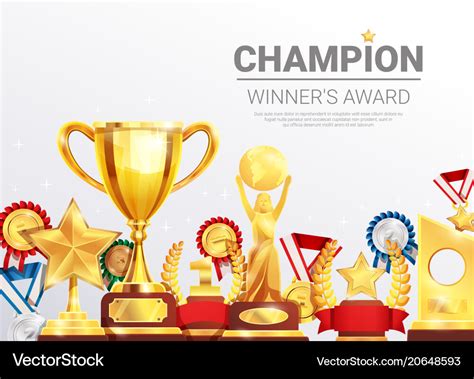 Championships winners awards collection poster Vector Image