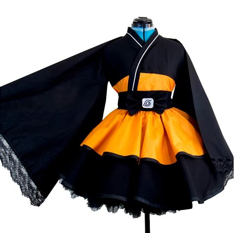 Naruto Shippuden Uzumaki Naruto Female Lolita Kimono Dress Anime ...