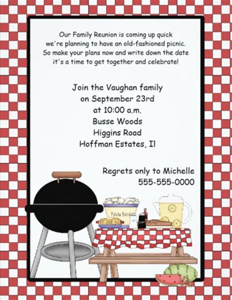 Family Picnic Invitation Templates Free