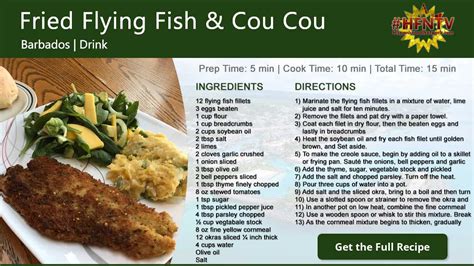 Fried Flying Fish and Cou Cou - Hispanic Food Network