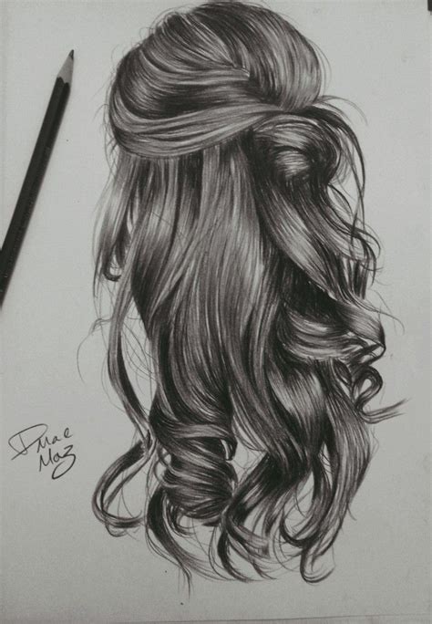 kinda wavy hairstyle drawing Pencil Drawings Of Girls, Art Drawings ...