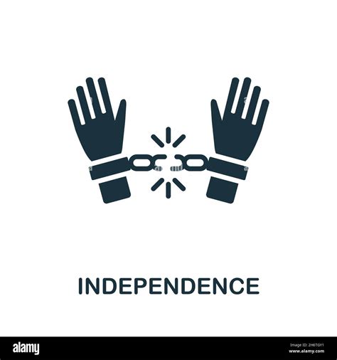 Independence icon. Monochrome sign from work ethic collection. Creative ...