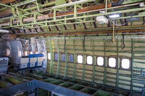 Premium Photo | Old vintage airplane cabin interior