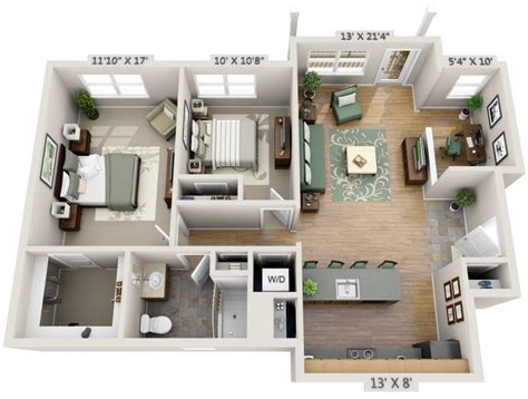 3 bedroom apartment floor plans 3d - Buscar con Google | Apartment ...