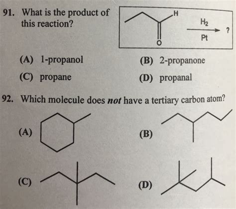 Solved What is the product of this reaction? (A) 1-propanol | Chegg.com