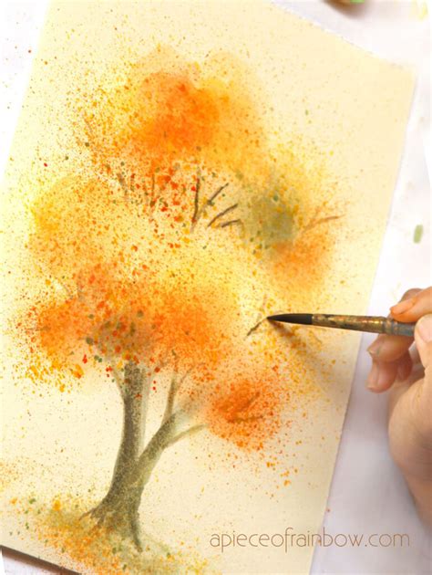 Easy Watercolor Tree Painting in Fall Colors! - A Piece Of Rainbow