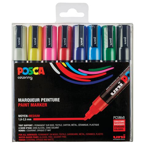 Posca 8-Color Paint Marker Set, PC-5M Medium - Walmart.com