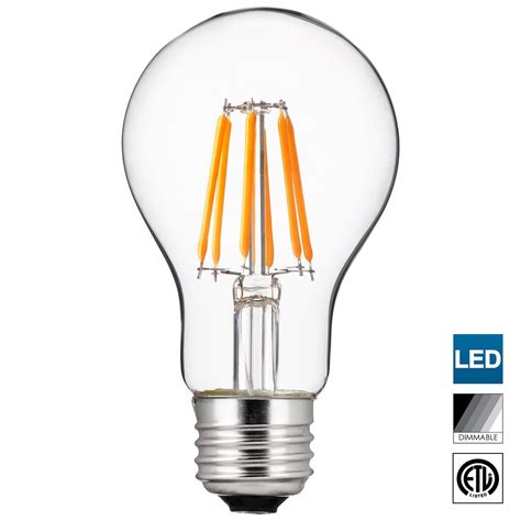 Sunlite LED Edison-Style A19 Bulb, 5 Watt (40W Equivalent), Clear ...