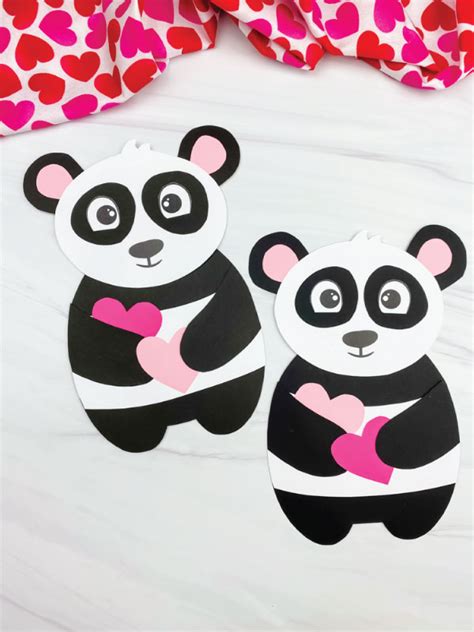 Panda Valentine Craft For Kids [Free Template]