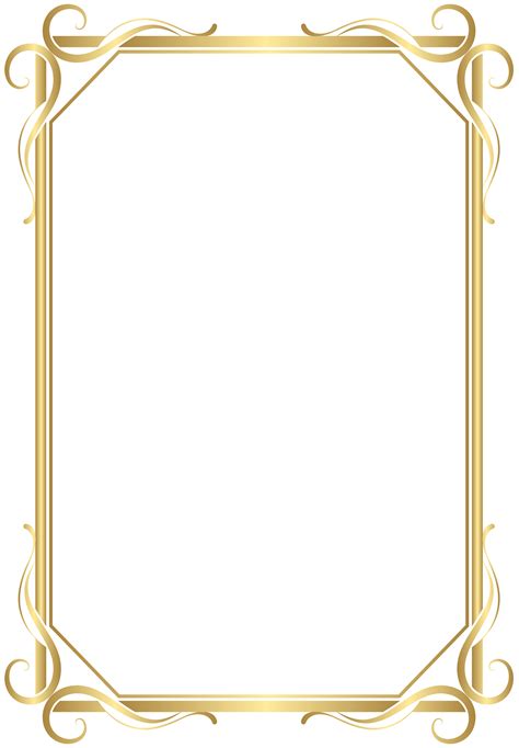 Frame Border Transparent PNG Gold Image | Gallery Yopriceville - High ...