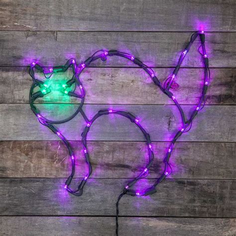 Halloween Lights & Decor Window Decoration Halloween Cat Purple & Green ...