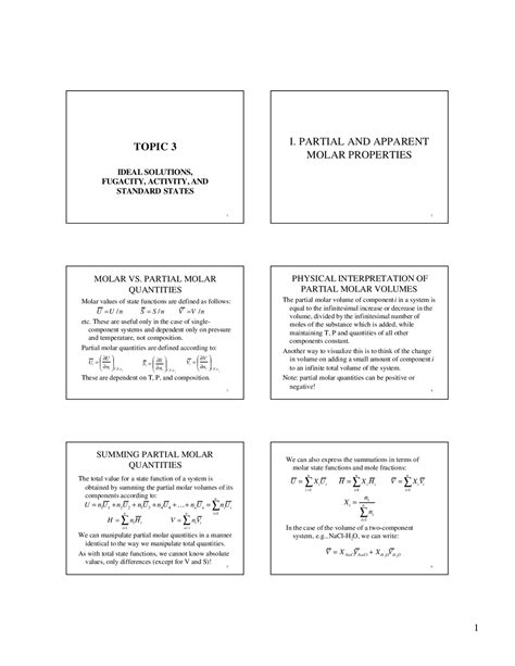 Ideal Solutions, Fugacity, Activity and Standard States | GEOL 555 ...