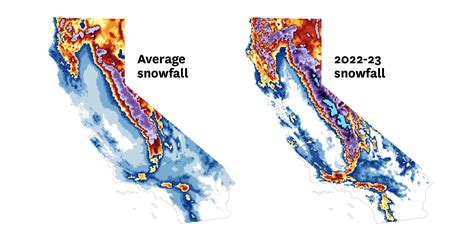 Maps compare California's snowfall this year with past winters