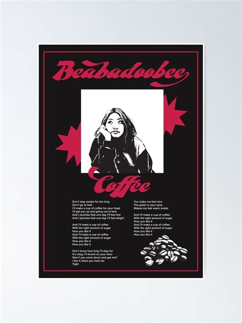 "Beabadoobee - Coffee Lyrics" Poster for Sale by carolyn-castro | Redbubble