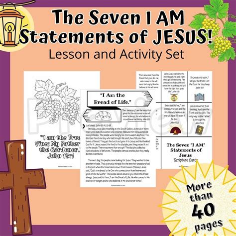 Seven i Am Statements of Jesus for Kids printable, Sunday School ...