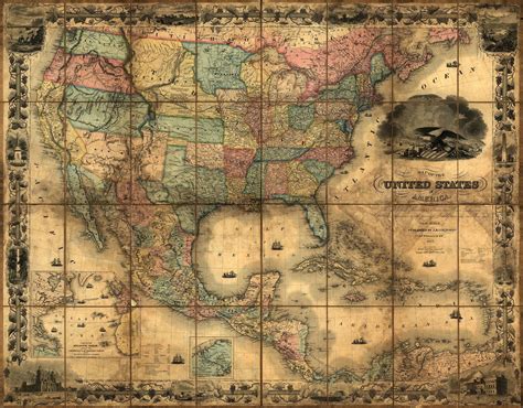 MAP OF THE UNITED STATES OF AMERICA, PUBLISHED by J. H. COLTON, 1857 ...