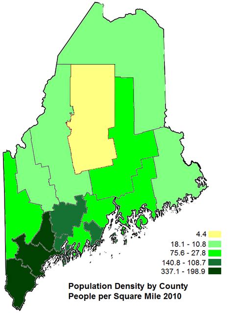 Population Density by County | Maine: An Encyclopedia