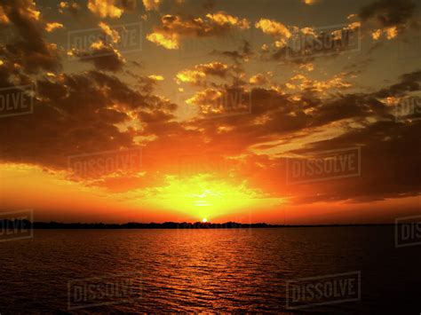 Sunset over Lake Tana from Tana Hotel; Bahar Dar, Amhara region ...