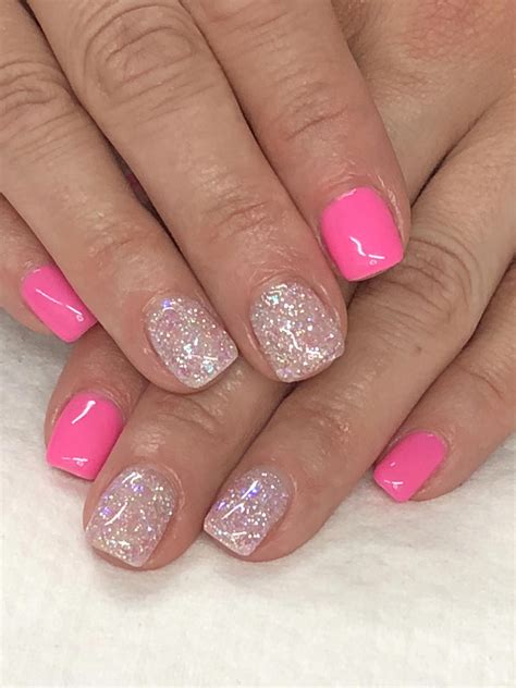 Pink Summer Glitter Gel Nails Light Elegance Double Scoop & Sugar ...