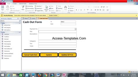 Ms Access Invoice Template Free Download