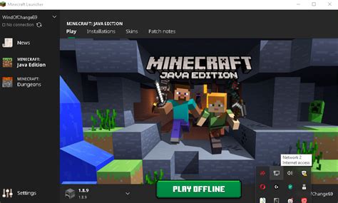 My minecraft launcher says "PLAY OFFLINE" even though i am online ...