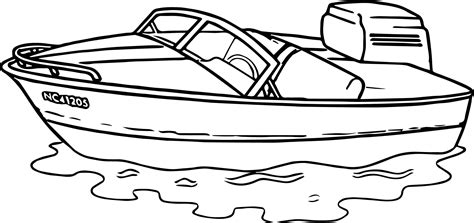 Coloring Book Motorboat at Sea to print and online