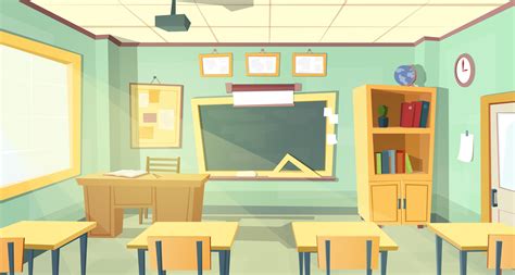 Vector cartoon illustration of school classroom - Download Free Vectors ...