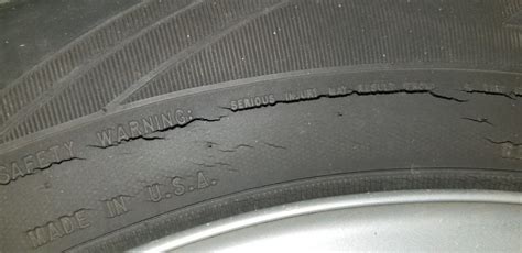 tire state inspection fail large sidewall cracking - Steve's Auto ...