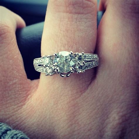 One carrot diamond ring with double band | ICE ICE BABY | Pinterest