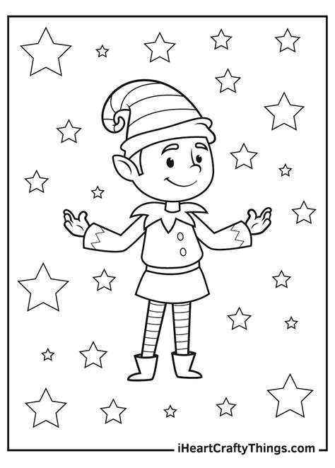 Cute Christmas Elf Coloring Pages