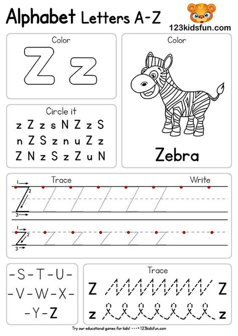 Free Alphabet Practice A-Z Letter Worksheets | 123 Kids Fun Apps ...